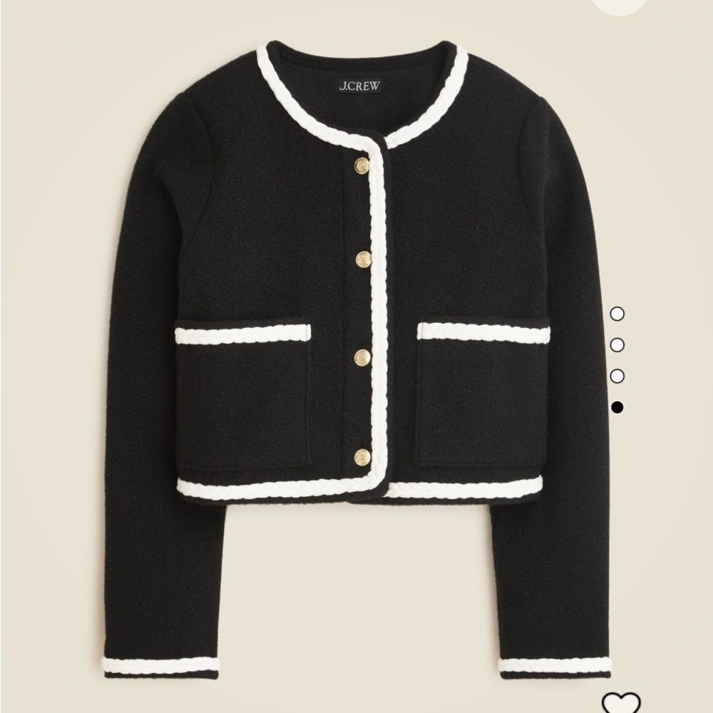 NWT J. Crew Cropped Boucle Yarn Lady Jacket, Size M